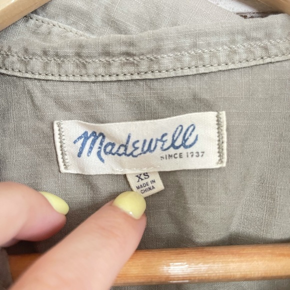 Madewell army green button down utility shirt - Picture 4 of 5